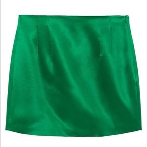 Zara green silk mini skirt